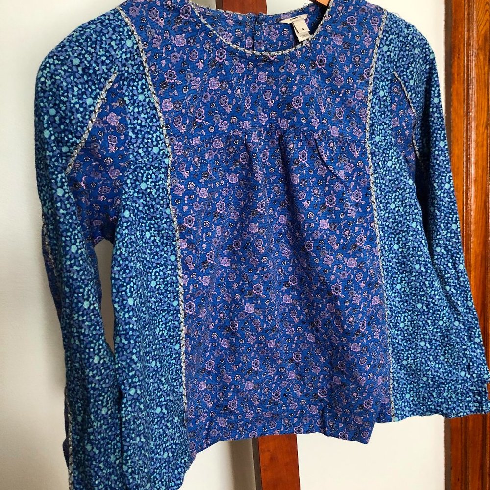 Crop swing blouse J Crew mutli pattern cotton lawn